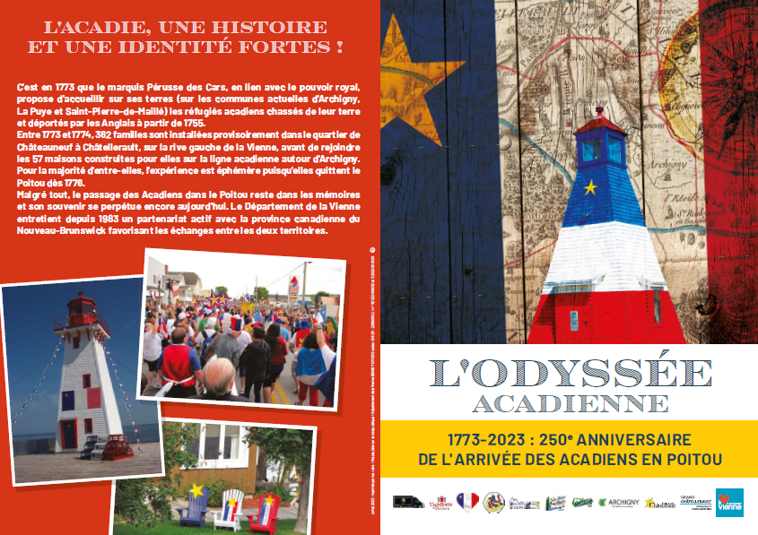 departement86's tweet photo. âšCĂ©lĂ©brons l'Acadie le 15 aoĂ»t, jour de la fĂȘte nationale acadienne !
Au programme : commémorations, concerts, spectacles de musique et de danse en hommage à ce moment historique marquant dans la #Vienne.
Retrouvez le programme des festivités — https://t.co/OteflIzH9d https://t.co/5JvSdZmXE3