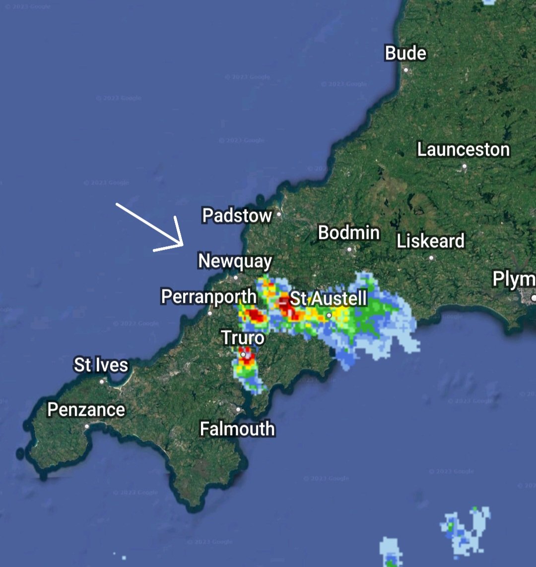 Good morning.

These showers have really intensified somewhat. Become very heavy indeed, please watch out if you are on the road travelling. 

Radar 08;58
Image Courtesy of Netweather. 

Take care,
Penny,
KWT
#weather #weather2023 #Cornwall #kernow  #Ukrain tr15 https://t.co/GzpkxCSuIL