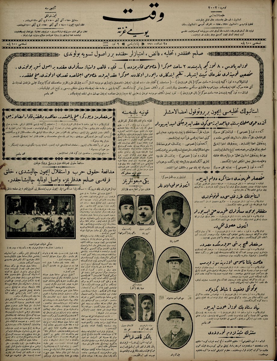 Lozan Anlaşmasının 100. yılı. Kutlu olsun. Basına Yansımalar...