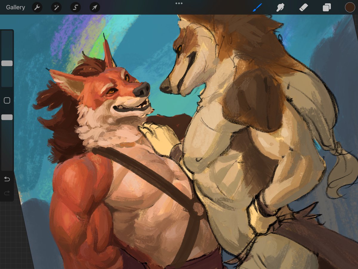 「Work in progress. Skoll meets a dude.」|Sinto_Jのイラスト