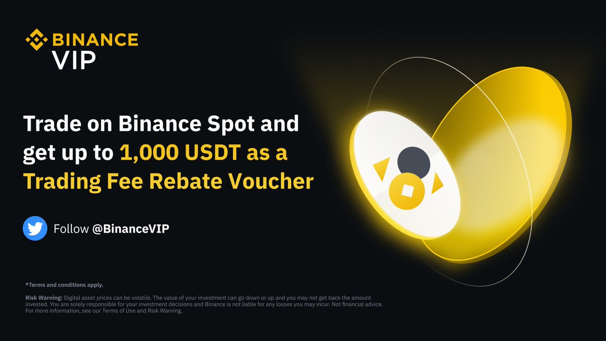 Introducing a new exclusive offer for #Binance regular and VIP 1-3 users!  Trade on Binance Spot for an opportunity to receive up to 1,000 USDT in Trading  Fee Rebate Vouchers! Discover more