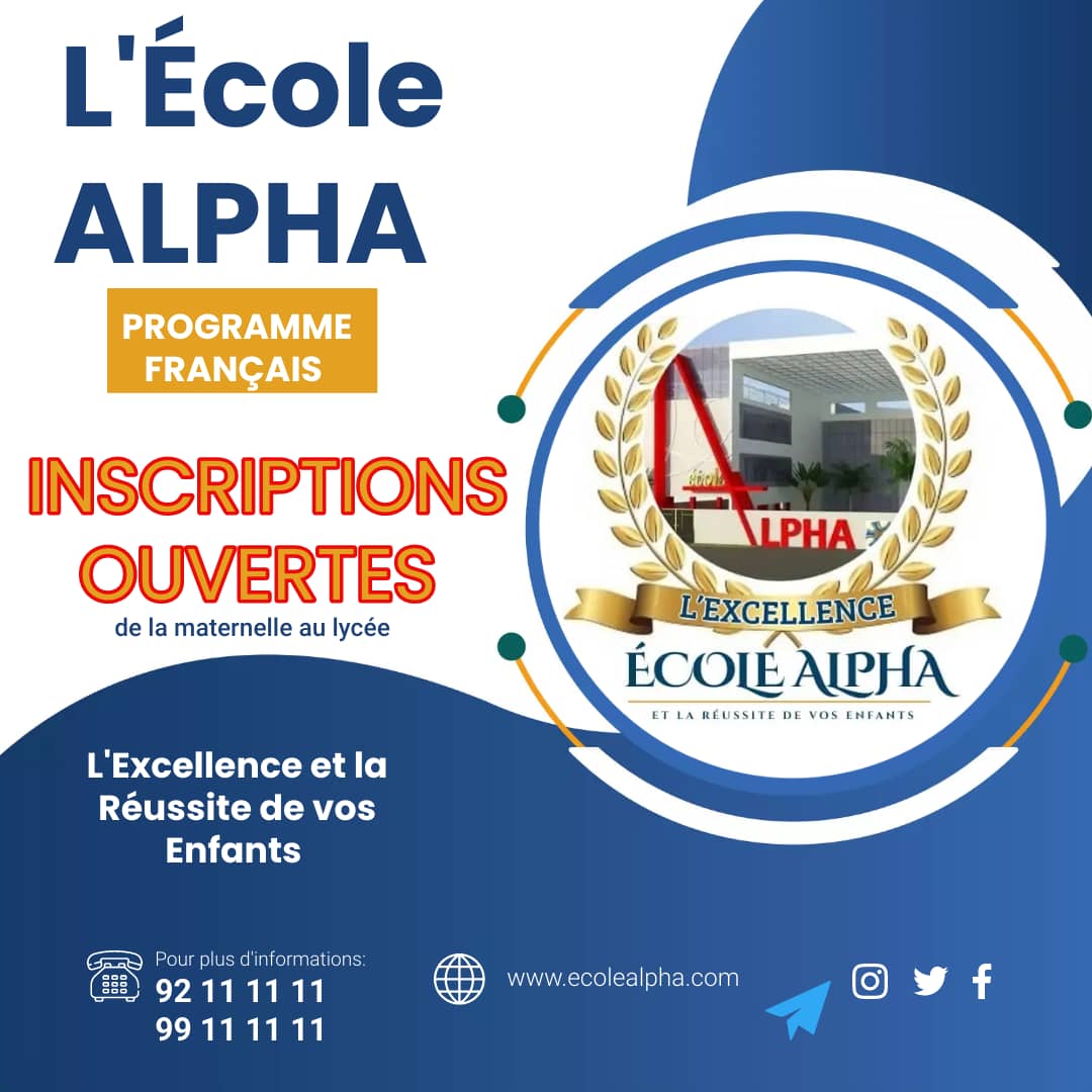 ecole_alphaTogo's tweet photo. Les inscriptions pour l’année scolaire 2023-2024 sont ouvertes!

Inscrivez-vous sur nos sites à Tokoin ou Agoè ou appelez-nous au 92 11 11 11 ou au 99 11 11 11.

#L'École ALPHA
#L'Excellence et la Réussite de vos Enfants https://t.co/GvO5hM6hSQ