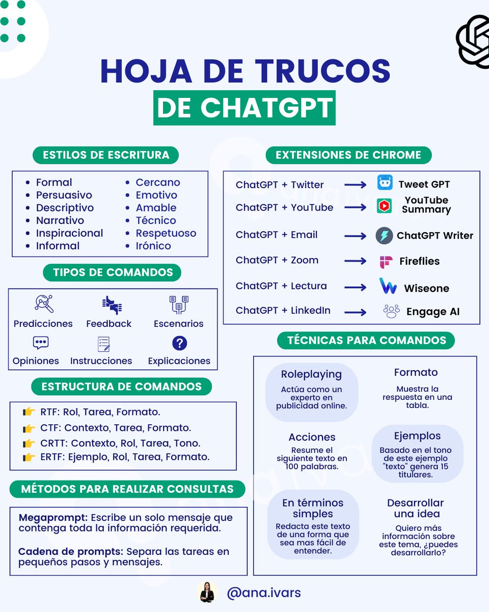 La inteligencia artificial 🦾 es una herramienta poderosa, pero, sin un humano 🧠 que la guíe, no puede dar los resultados increíbles que todo el mundo le atribuye.

Por eso hoy te presento la guía definitiva ✨ de trucos de ChatGPT para sacar el mejor provecho de esta super