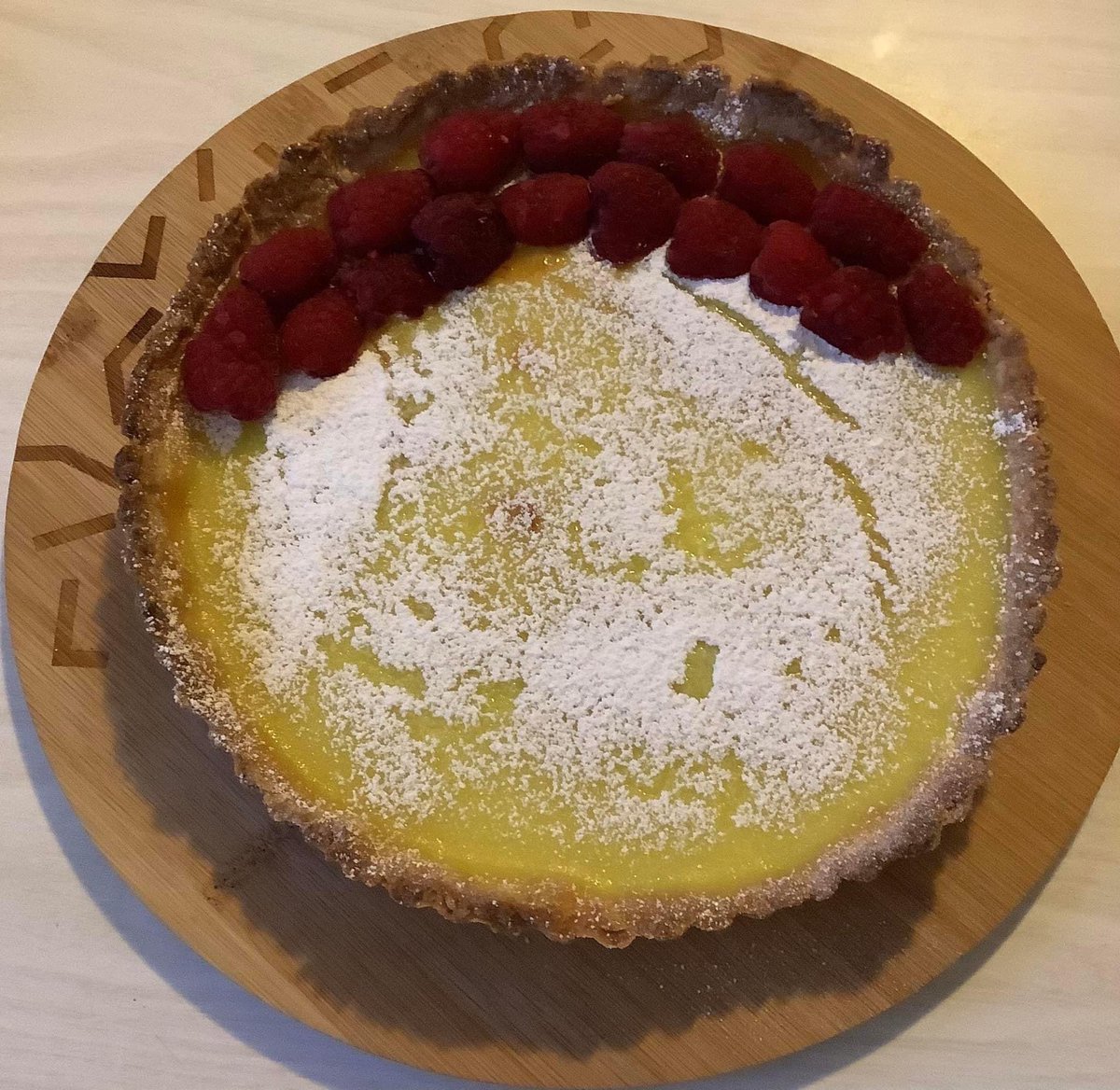 It’s Citrus Week this week on @BakeOffAU , so this week I made my first attempt at a lemon tart. I also decorated it with a dust of icing sugar, and topped with sliced raspberries. A bit rough around the edges, but for a first attempt it’s not too shabby. @thewashingup