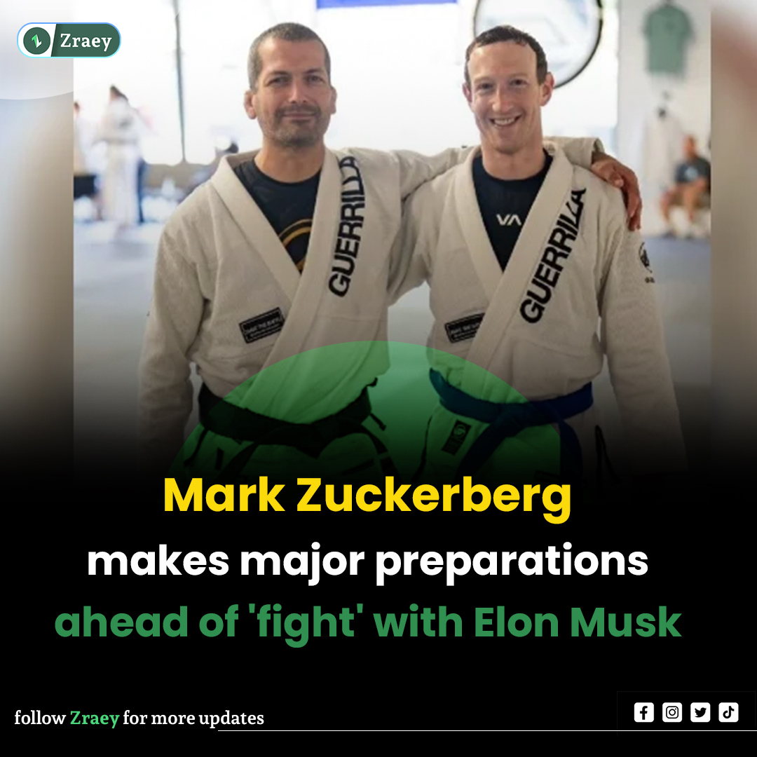 zraeydotcom's tweet photo. Ahead of his much-awaited potential fight with Twitter chief Elon Musk, Mark Zuckerberg, the chief executive of Threads and Instagram owner Meta, achieved a major milestone in jiu-jitsu as he moved up the ranks to become a Blue Belt.
#MarkZuckerberg #ElonMusk #AroojBDS https://t.co/Mk0B2RwK3G