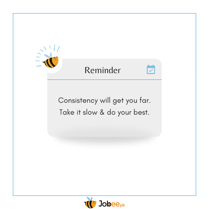 jobee_pk's tweet photo. Consistency is the key!
Do you guys agree?

#Jobee #Jobs #nowhiring #JobsinPakistan #consistency #qotd #reminder #potd #Jobeepk https://t.co/FgZZCUQ0SG