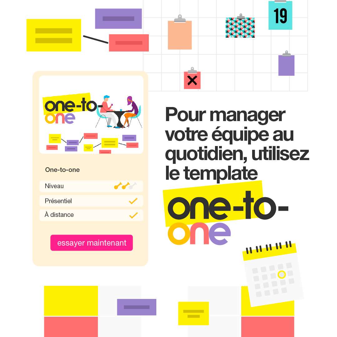 🚀 Libérez le plein potentiel de votre équipe grâce à notre #template One-to-One ! En tant que #manager, votre rôle est crucial pour l'engagement et la réussite de vos collaborateurs ! Découvrez-le ici 👉 klax.co/3OoXD9n #engagement #reunion