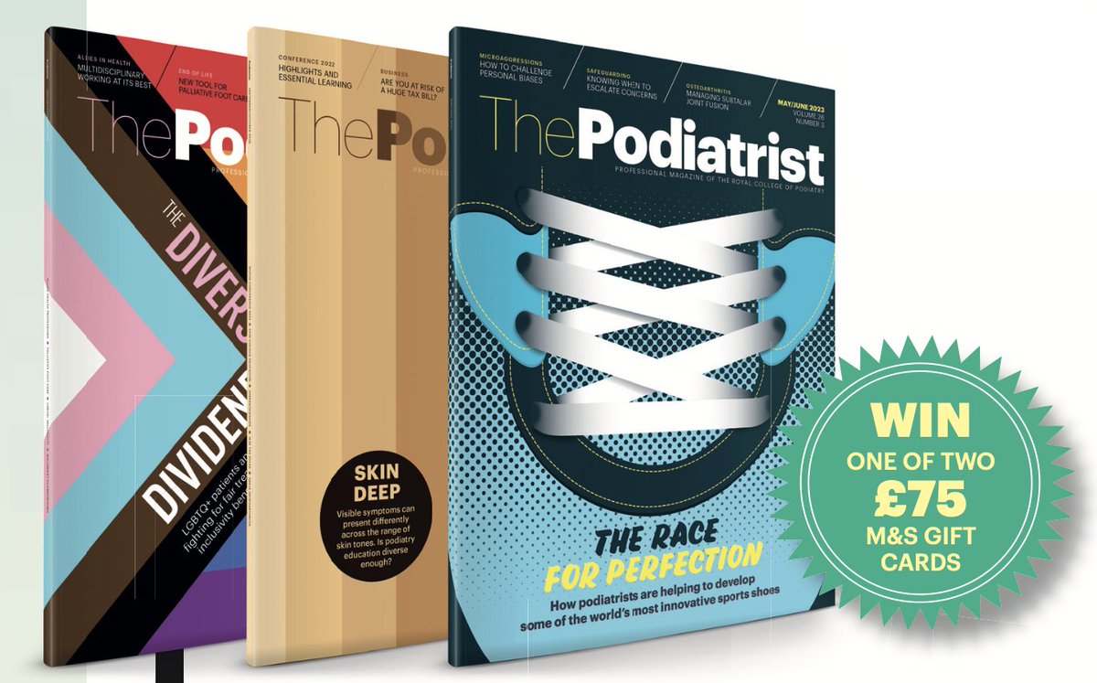 ThePodiatristUK's tweet photo. There are only three days left to fill in The Podiatrist readership survey 2023 💻

Give us your views before 11.45pm on 27 July and you'll be in with a chance of winning one of two £75 M&amp;S vouchers! Scan the QR code on page 13 of the latest issue to take part. https://t.co/zjjV3nTRWh