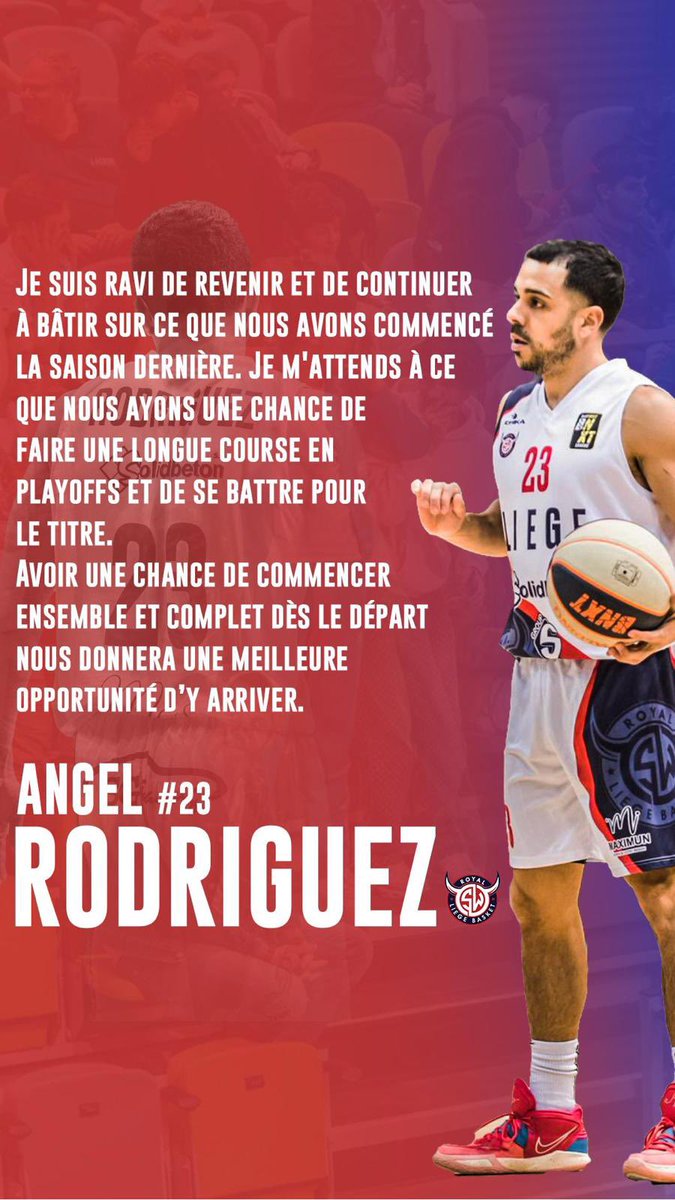 rswliegebasket's tweet photo. 📣 ANNONCE OFFICIELLE 📣

Angel Rodriguez est de retour aux côtés de Jamelle pour une nouvelle saison 2023-2024, on 🔥

And Another one ! 😎

#bball #backintown #angelrodriguez https://t.co/FWGvgIEiWa