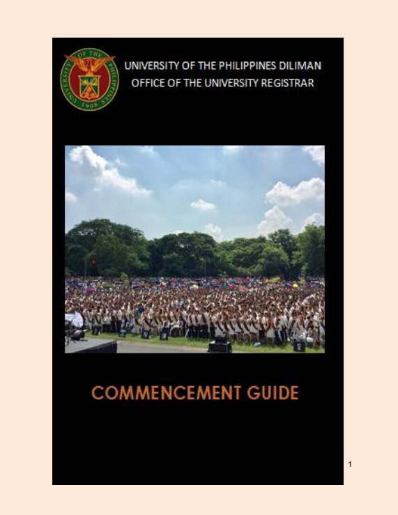 Official_UPD's tweet photo. The UP Diliman (UPD) Office of the University Registrar released the guidelines for the “2023 UPD General Commencement Exercises” on Sunday, July 30, 7 a.m., at the University Amphitheater.

The complete guidelines can be accessed at https://t.co/2sb8a1D9z5. https://t.co/uWyQ8EkA8M