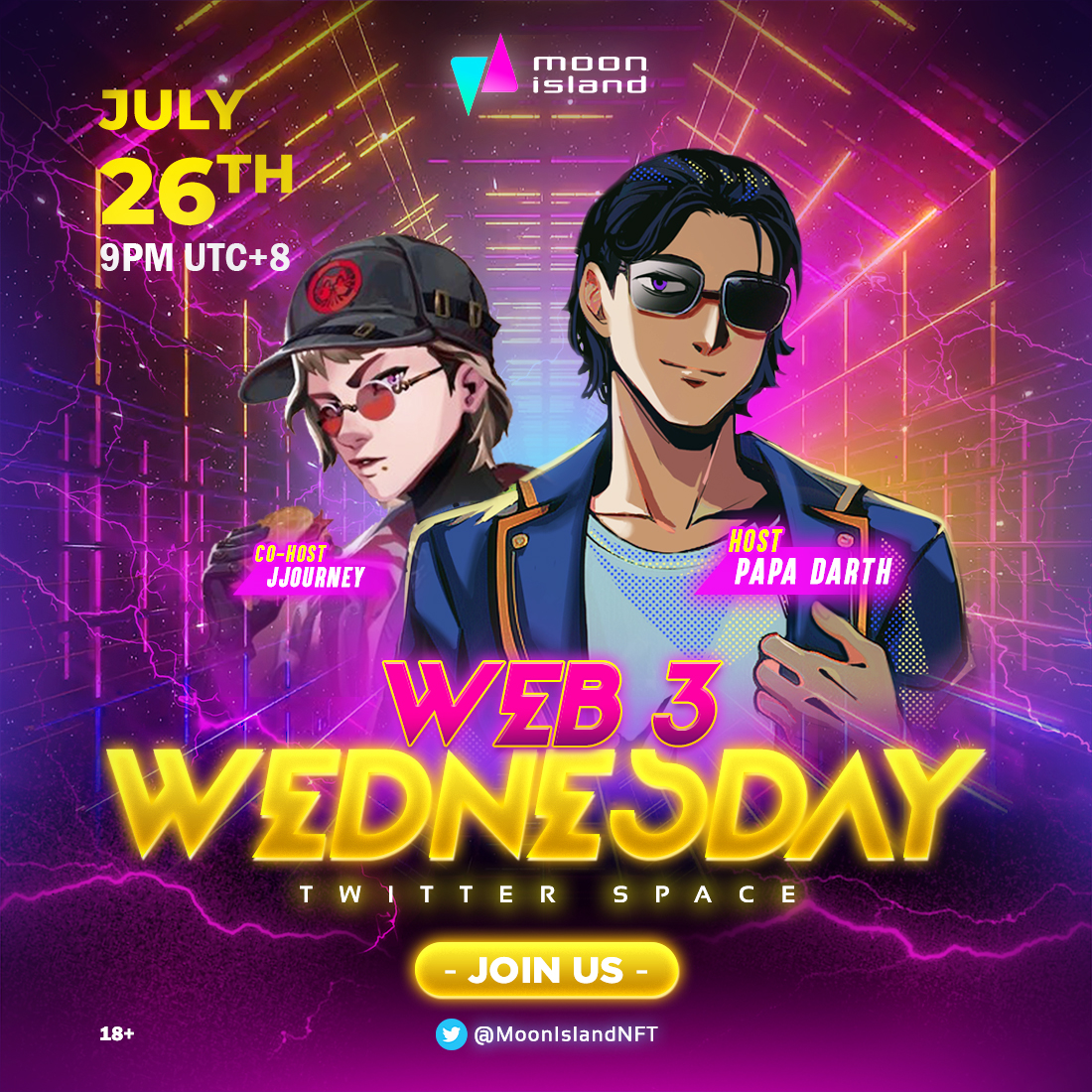 The awaited moment of the week 😍

Don't miss out on #Web3 Wednesday, happening tomorrow at 9 pm HKT!

📍Join here: x.com/i/spaces/1YpKk…
---

每週令人期待的時刻 😍

不要錯過 Web3 星期三，明天晚上9點香港時間開始！

📍參加連結：x.com/i/spaces/1YpKk…

#MoonIsland #crpyto #NFT