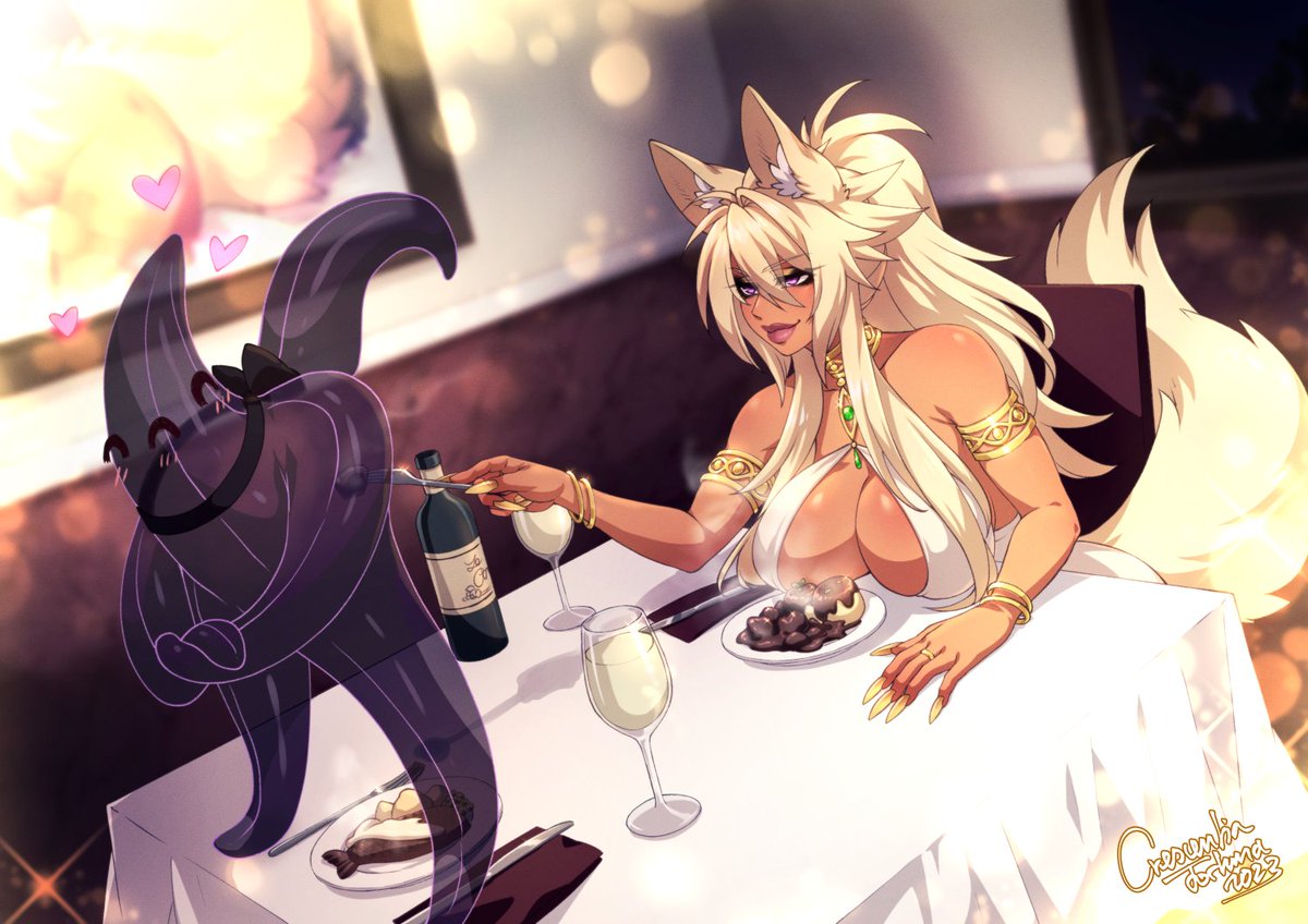 WolfenstahlHQ's tweet photo. Supporter artwork "Datenight with Mr. Starfish" drawn by @Crescentia4tuna
Characters:
Safiya
Starfish ghost from Deathblight Guilty Raid
(No, that's not it's butt, that's where it's mouth is 😂)
#Deathblight #Deathblightart #kemonomimi #jackalgirl #dinnerdate https://t.co/RzCNn8GgAR