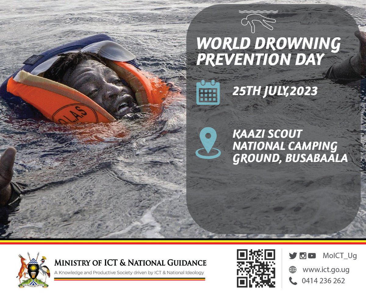 World Drowning Prevention Day is observed on July 25th with an aim of promoting water safety measures,educating communities about drowning risks and advocating for policies to reduce drowning incidents worldwide. #MWEWorks #ICTWorksUg @MosesWatasa @DMU_Uganda