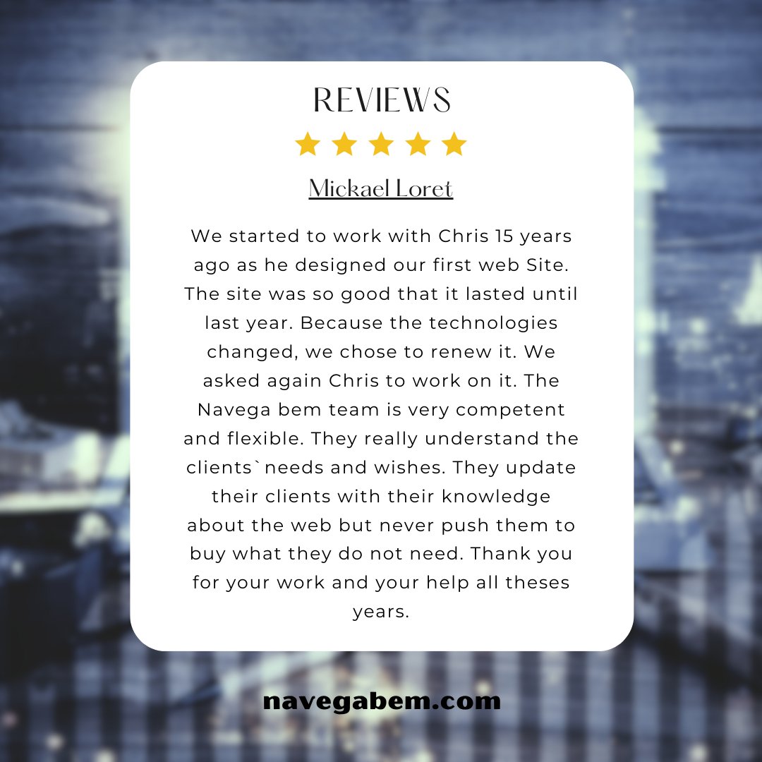 navegabem's tweet image. Thanks to Mickael Loret for the nice message. Our team will always remain available and hoping to be helpful again ► navegabem.com
#webdesignexpert #webdesignchallenge #webdesignfeedback #webdesignconsultant #navegabem #madeira #portugal