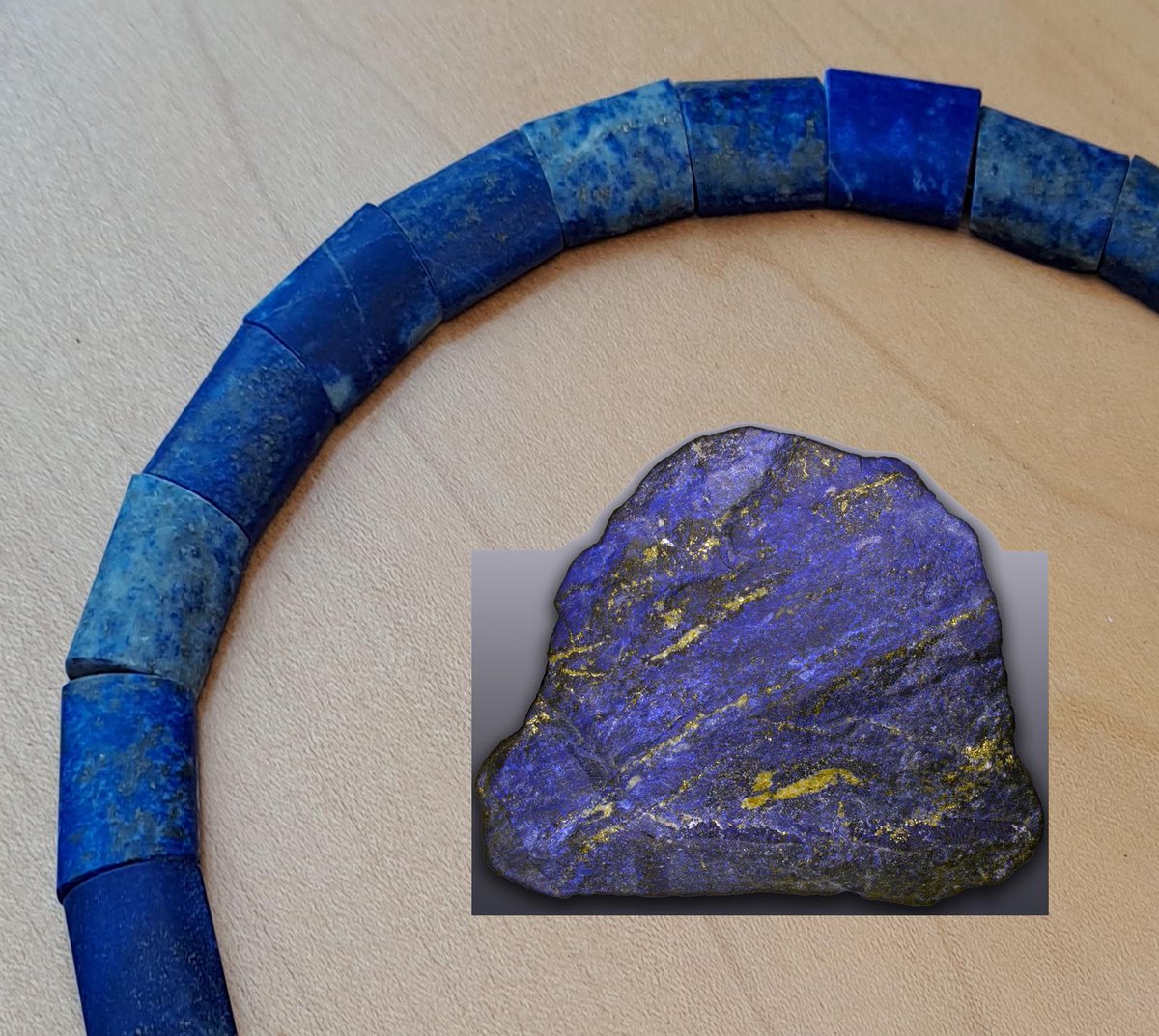 Lapis is often flecked with pyrite giving it a unique golden sparkle. Ensuring your clasp and spacers are also yellow gold will help to highlight those flecks and really bring the stone to life.