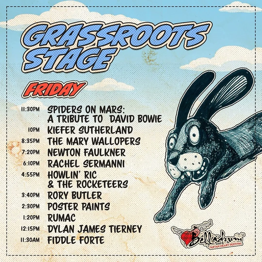 NEXT UP FOR POSTER PAINTS!

This FRIDAY we play @belladrumfestival and we can't wait!

Come see us play the GRASSROOTS STAGE at 2.30pm

xxx