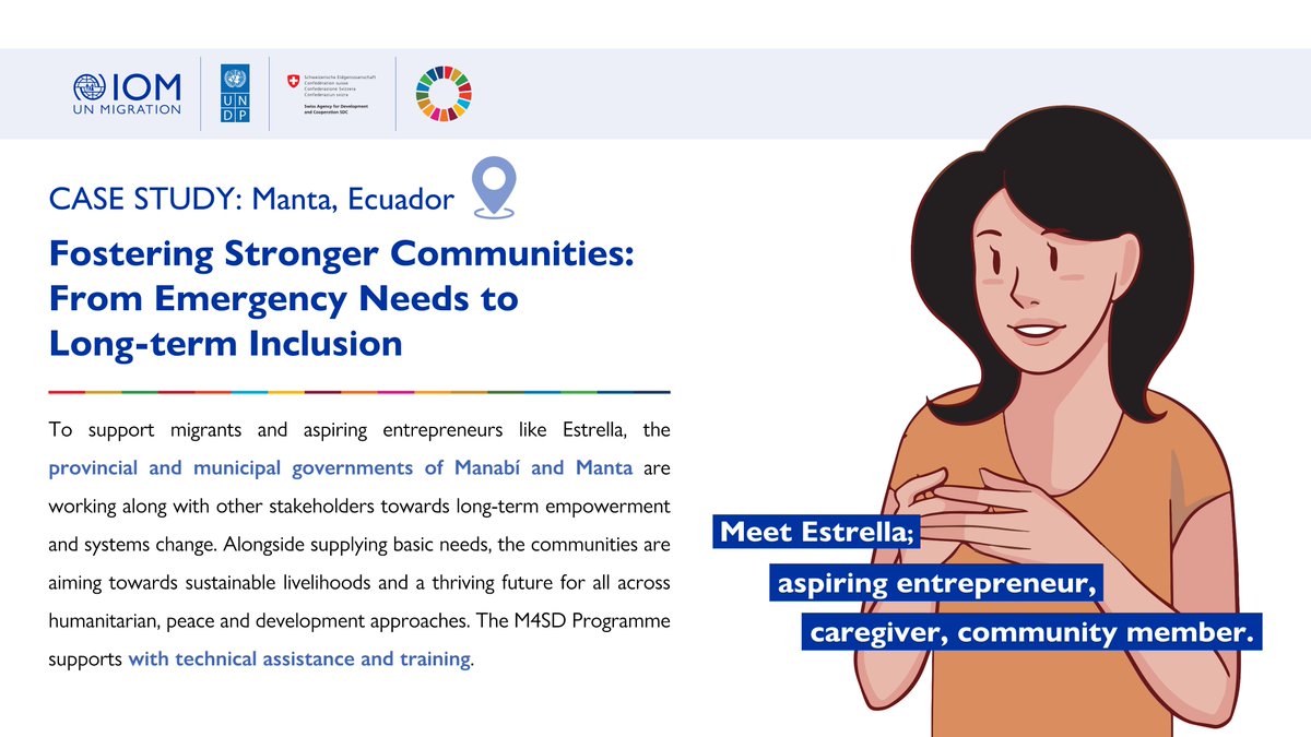 Mig4Dev's tweet photo. ⭐️ New case study from @OIMEcuador! How do local governments support community members to provide for their basic needs and move towards empowerment and self-sufficiency? Find out here:
➡️ https://t.co/CF3Ieg9saX
@UNmigration @UNDP @SwissDevCoop #mig4dev https://t.co/VZ4mg5wlsW