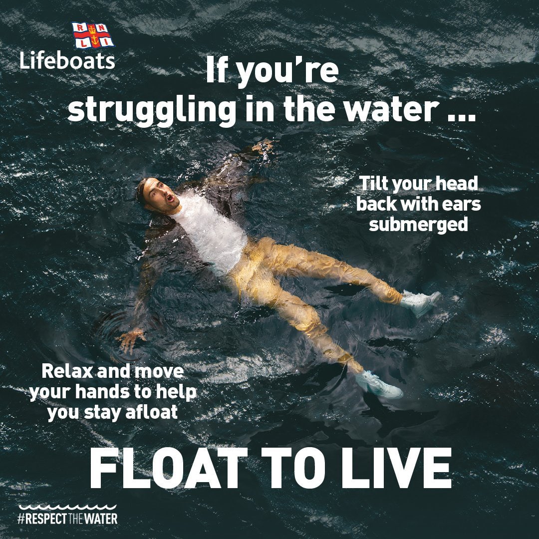 This World Drowning Prevention Day please take a moment to share the @rnli’s important water safety message.

If you get into trouble in the water, Float to Live could save your or a loved one’s life. 

#savinglivesatsea #rnli #watersafety #floattolive #worlddrowningpreventionday