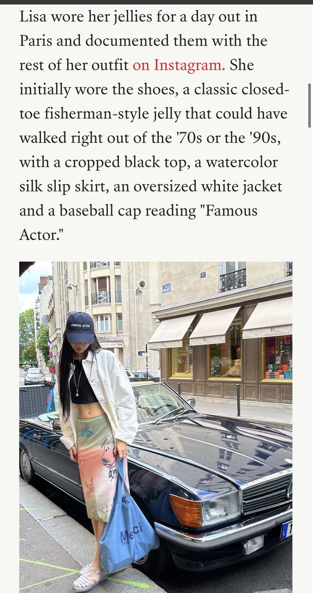 LaliceUpdates's tweet photo. BLACKPINK’s #LISA Made a Case for Jelly Shoes With Paris OOTD: 

“One of the most divisive shoes ever officially has Lisa's stamp of approval.” - @TeenVogue 

🔗 https://t.co/7y7LzS3pE3

#블랙핑크리사 블랙핑크 리사 
#LALISA #MONEY #LISA https://t.co/2EODOmy6MK