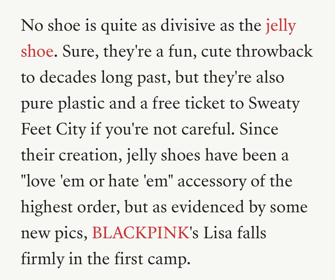 LaliceUpdates's tweet photo. BLACKPINK’s #LISA Made a Case for Jelly Shoes With Paris OOTD: 

“One of the most divisive shoes ever officially has Lisa's stamp of approval.” - @TeenVogue 

🔗 https://t.co/7y7LzS3pE3

#블랙핑크리사 블랙핑크 리사 
#LALISA #MONEY #LISA https://t.co/2EODOmy6MK