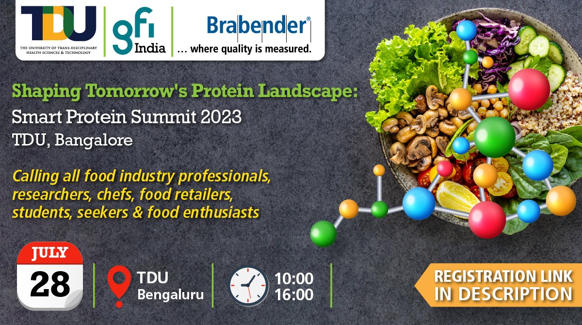 🌿🚀 Brace yourself for a protein revelation! 🍔🔬 Something incredible is brewing at the University of Trans-Disciplinary Health Sciences & Technology on July 28! 🗓️ Register now: lnkd.in/d4z9iSCa

#FutureOfProtein
#FoodInnovation #BeTheChange
#SmartProteinSummit2023