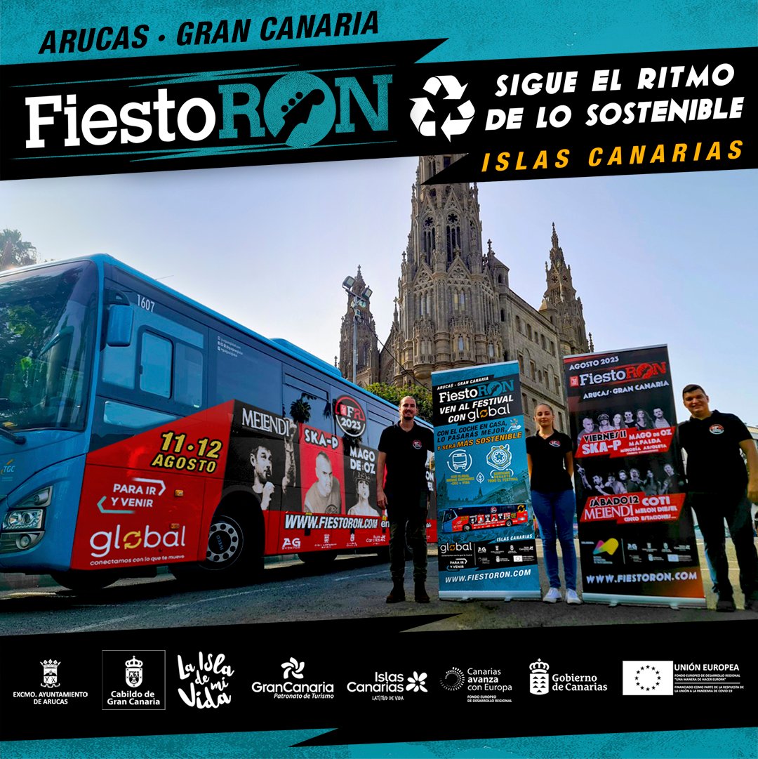 FiestoRon (@fiesto_ron) on Twitter photo Sigue el ritmo de lo sostenible🌍, ven al festival #FiestoRon en transporte público y disfruta la mejor experiencia del Verano.🆙🆙
👉 Más en fiestoron.com.
<a href="/guaguasglobal/">Guaguas Global</a> <a href="/IIVCompartido/">Instituto Internacional del Valor Compartido</a> <a href="/turismoarucas/">Turismo Arucas</a>
#sostenibilidad #festival #grancanaria Sigue el ritmo de lo sostenible🌍, ven al festival #FiestoRon en transporte público y disfruta la mejor experiencia del Verano.🆙🆙
👉 Más en fiestoron.com.
<a href="/guaguasglobal/">Guaguas Global</a> <a href="/IIVCompartido/">Instituto Internacional del Valor Compartido</a> <a href="/turismoarucas/">Turismo Arucas</a>
#sostenibilidad #festival #grancanaria