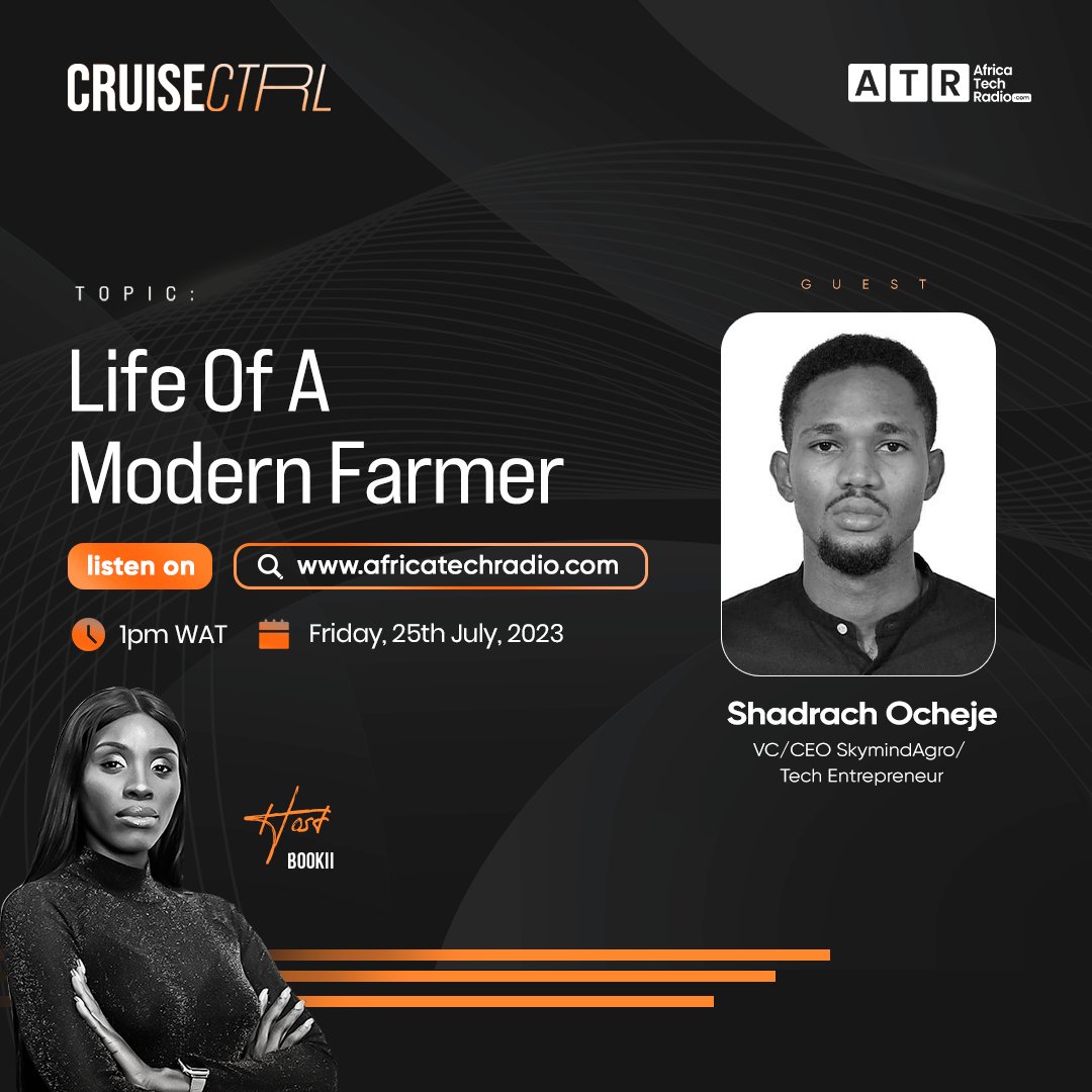 africatechradio's tweet photo. Join Bookii on today’s chat with the CEO of @skyminds Shadrach Enemona Ocheje, we will be discussing the life of a modern in the this technology era.

Join us Live at https://t.co/A88FSBXySV 

#ATR #africatechradio #atechradio #africa #tech #Agriculture https://t.co/LvxoXMGtta