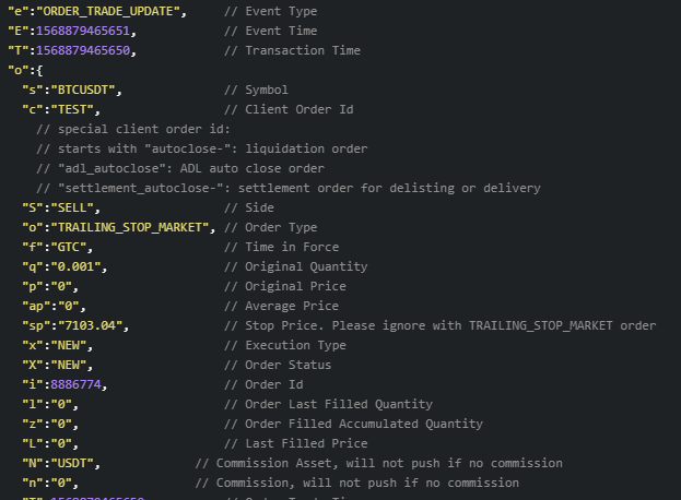 my favourite thing so far about using binance api is the wacky letters they use as keys in their JSON websocket streams. got my code looking like alphabet spaghetti as opposed to just the regular spaghetti it normally is