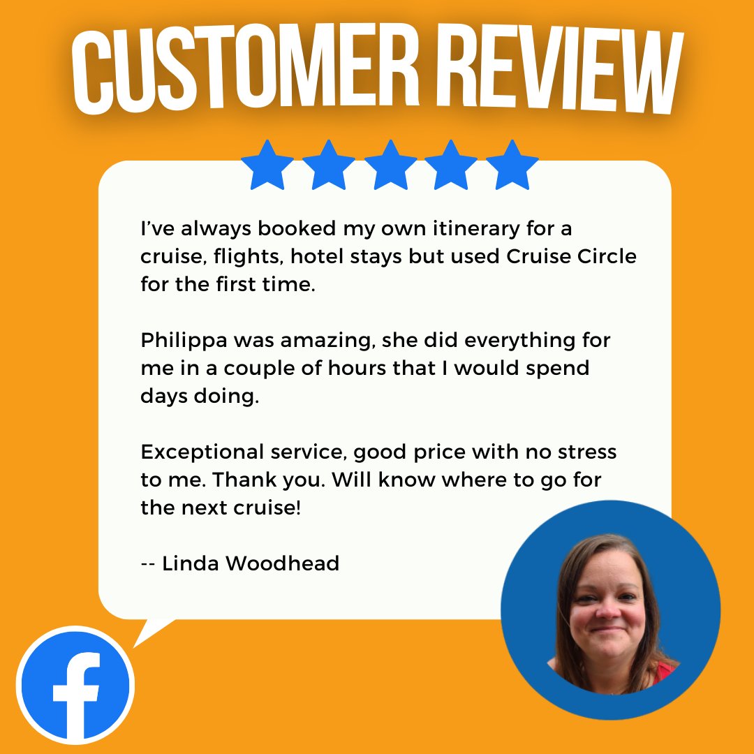 We are so proud to be rated 4.9 stars on Google &amp; Facebook - the highest rating on Google for a UK based cruise specialist. 

We love getting feedback like this, well done Philippa!