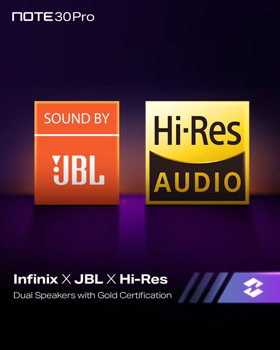 infinixmobdrc's tweet image. Admirez l'agréable effet de haut-parleur professionnel JBL certifié Hi-Res. Note30pro vous offre une expérience audio de qualité cinéma.
#Infinix #Note30pro #InfinixMobileDrc