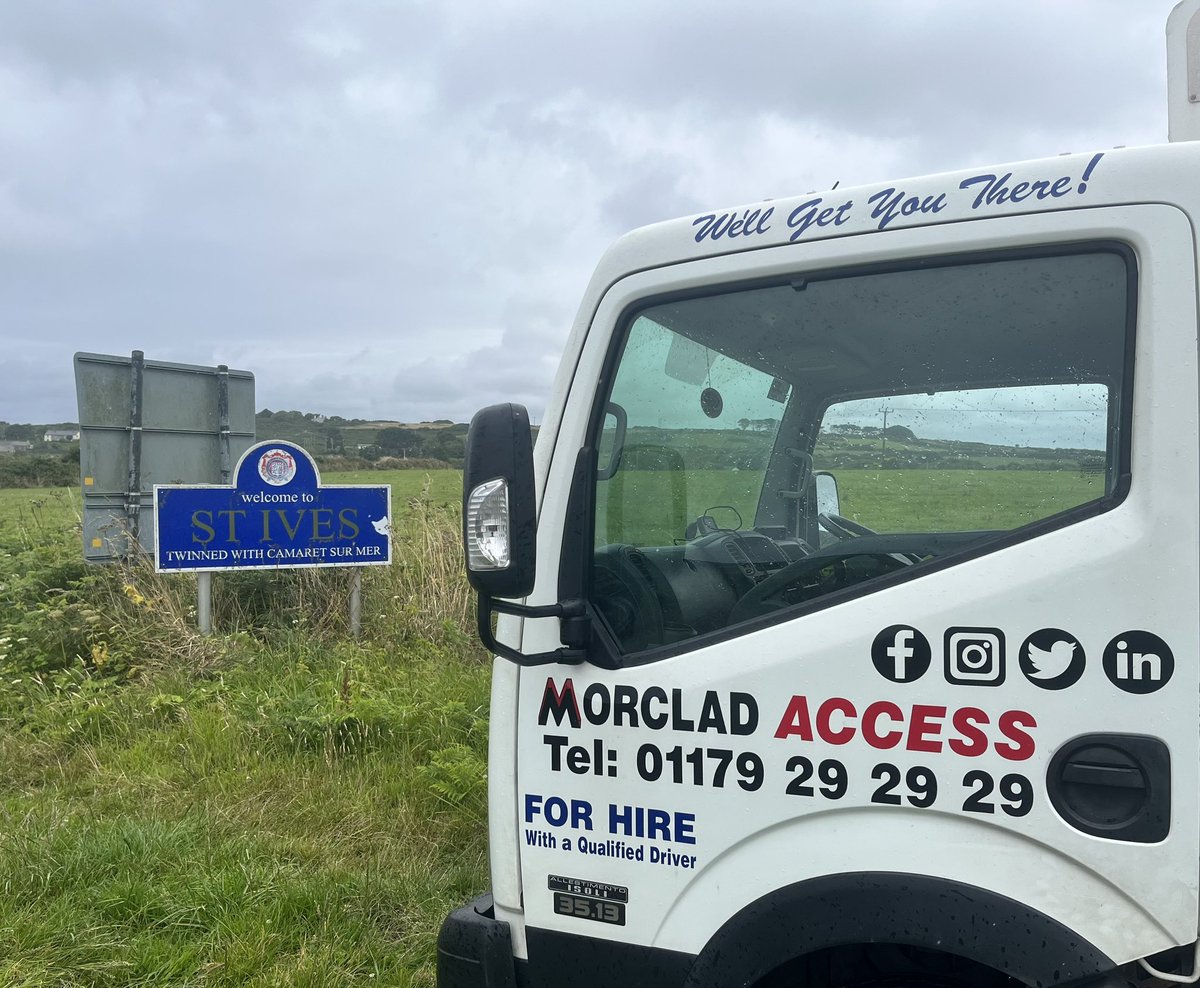 Morclad Access Cornwall depot pending… Last week it was Redruth and this week it is St Ives for our operator and 24m machine. #MorcladAccess #CornwallDepot