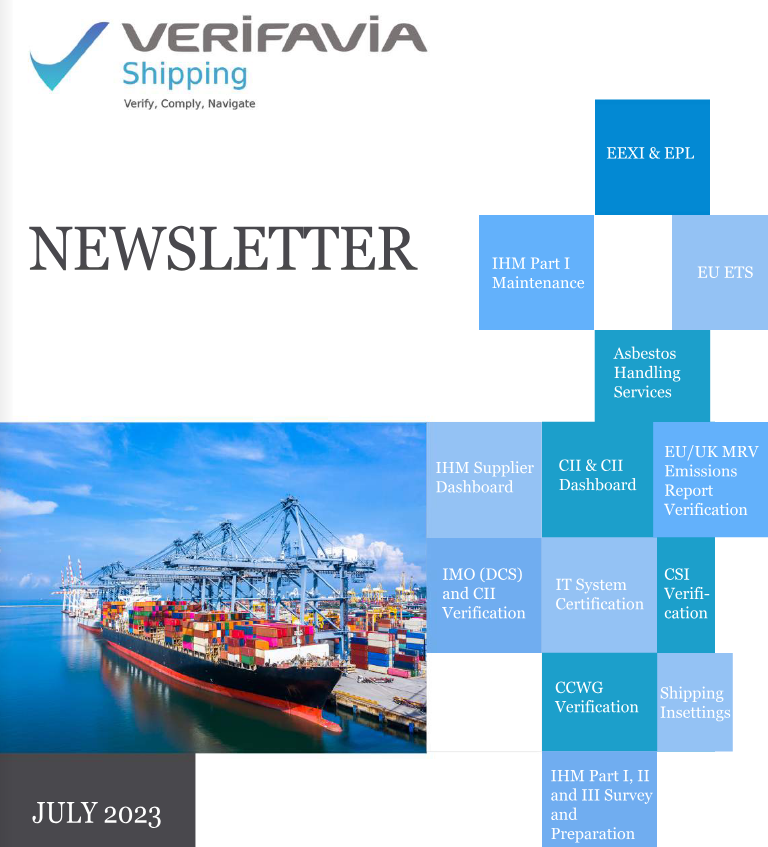NormecVerifavia's tweet photo. Unveiling the July 2023 edition of the Verifavia Shipping #Newsletter, your gateway to the most recent and valuable insights into the #shipping industry. Happy Reading! https://t.co/gOS0nChE8M https://t.co/p0jS56RoIR