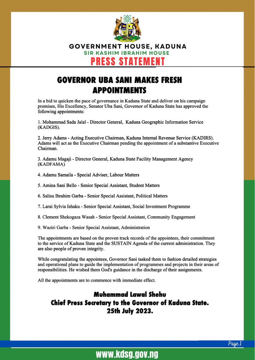 GovKaduna tweet picture