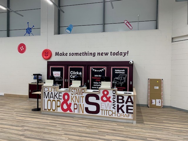 SpacefitUK_'s tweet photo. A second successful fitout completion for Hobbycraft, this time in Canterbury!  We are proud to announce the start of our third Hobbycraft project in just a few weeks so stay tuned for the location!
#ShopfittersUK #SpacefitUK #Fitout #NAS  #Fitoutprogress #Hobbycraft #Canterbury https://t.co/BY1moAcAZN