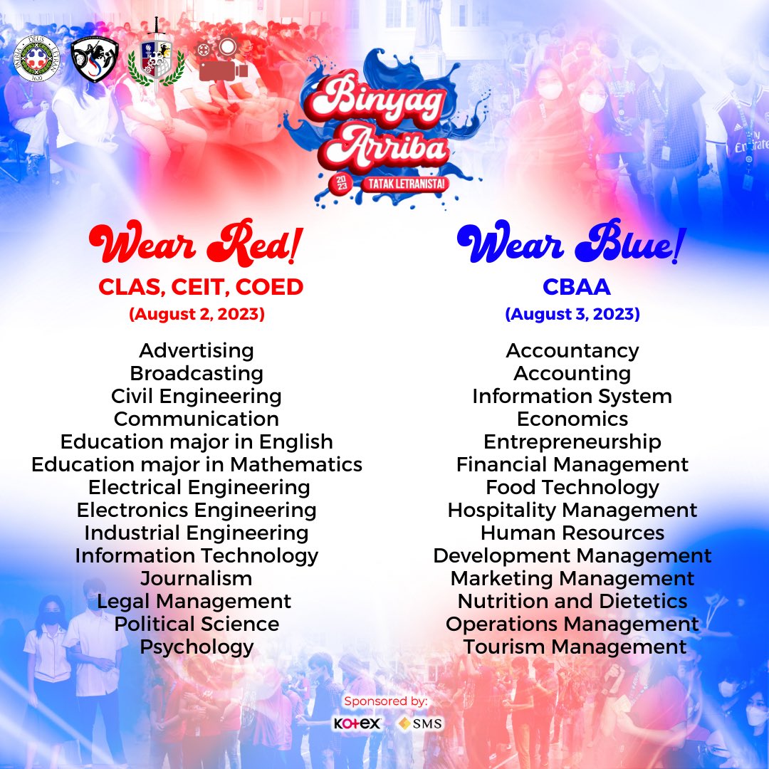 LetranSCManila's tweet photo. Let us keep in mind some of the important reminders to be prepared for what is yet to come.
As one, let the valiant knight ignite within you! ⚔
See you there! 💙❤️
#BinyagArriba2023
#TatakLetranista
#KaakibatSaBagongSimula
#BurgeoningTheVision
#DSATogether
#DSAEvents https://t.co/3ofgHIxch0