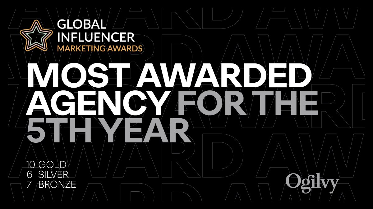 Ogilvy_Paris's tweet image. Pour la cinquième année consécutive, @Ogilvy est le réseau le plus primé à l'Influencer Marketing Awards, le prix international de référence en la matière. 👏
#BorderlessCreativity #TeamOgilvy #PR #influencemarketing @theimawards