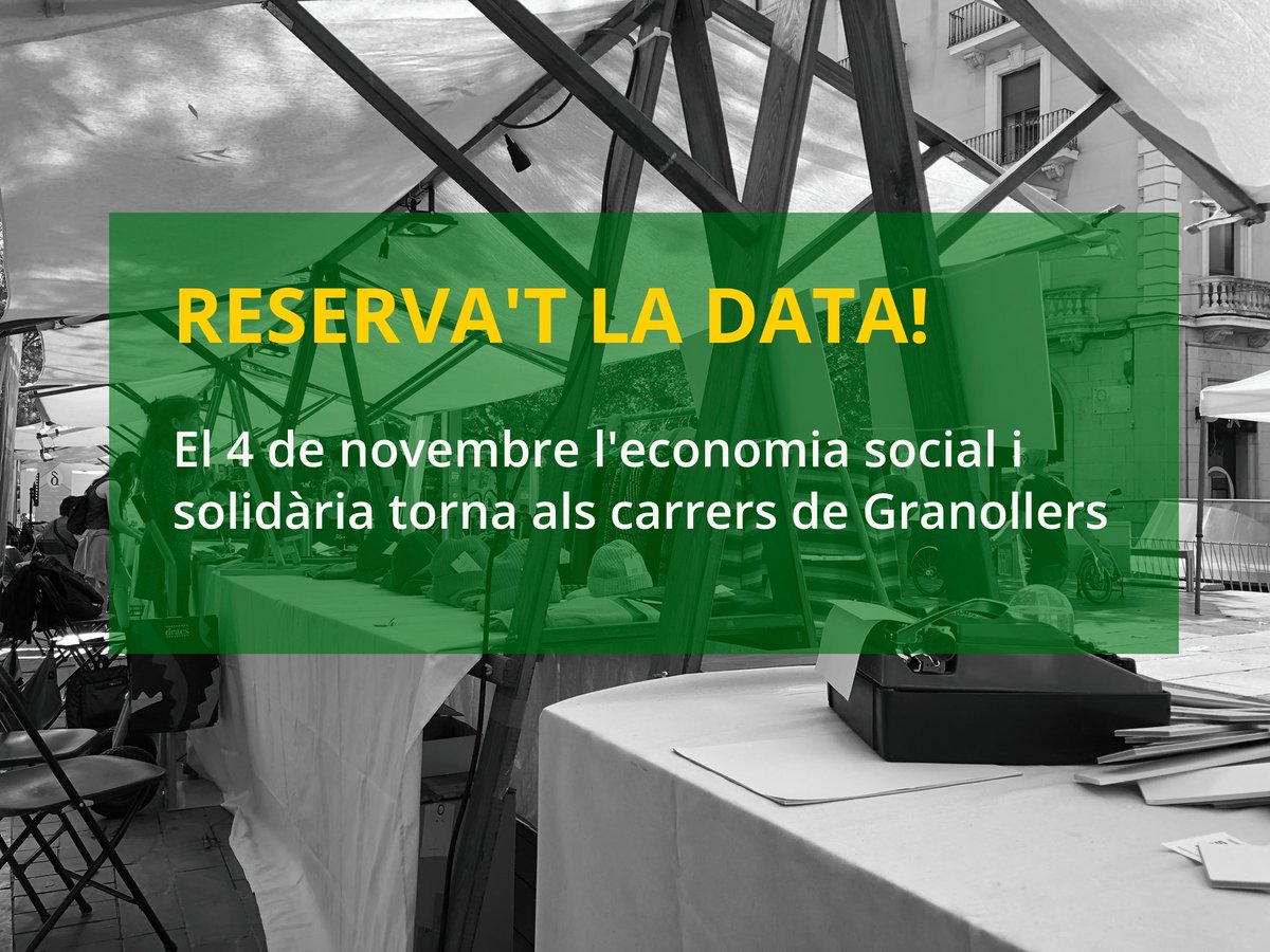 Al novembre tens una cita amb l'economia social i solidària a Granollers!🌱

T'hi esperem!