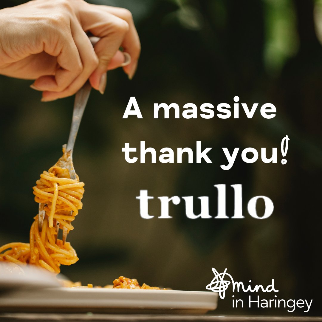 🎉Thrilled to announce our fundraising partnership success with Trullo Restaurant!🙌Thanks to your generosity, they've raised over £7400 for Mind in Haringey in just 5 months!🌟The funds provide vital mental health services for young people aged 16-25. #thankyoutrullo 🌈
