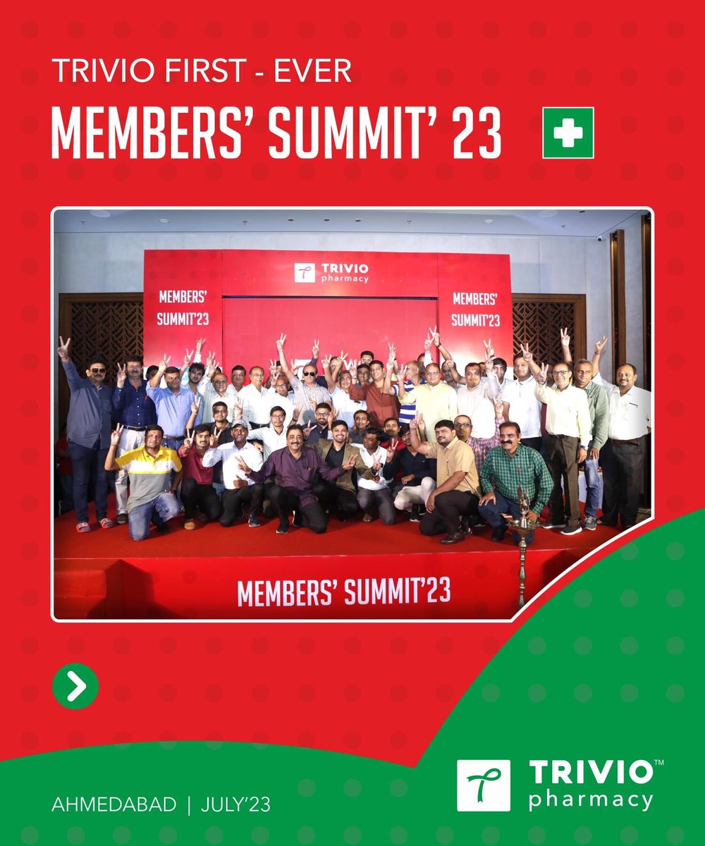 ibhonsalevijay's tweet photo. The first ever gathering of Trivio’s Medical Store Retailers - Trivio’s Member Summit ’23 was held at Welcomhotel, Ashram Road, Ahmedabad on Sunday, 23rd July '23, with over a 100 people in attendance. 
@Alpeshrph 
#CorporateGathering #Triviopharmacy #Pharmacists #Medicalstores https://t.co/qFhib24uso