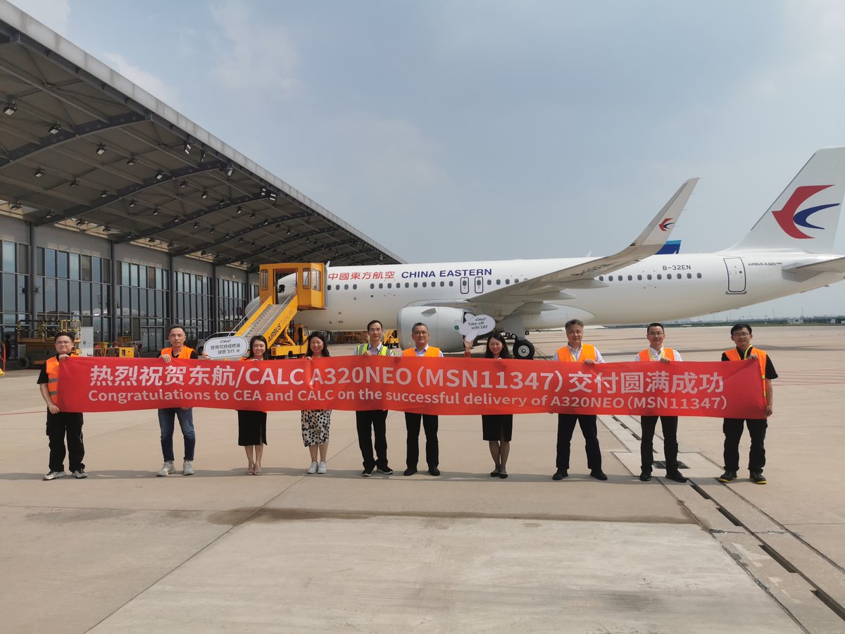 #CALC is thrilled to announce that we’ve delivered a brand new #A320NEO using sustainable aviation fuel (#SAF) to China Eastern Airlines in Tianjin on July 20. This is another step in our journey towards decarbonisation and a greener future.

#aircraftleasing #SustainableFuture