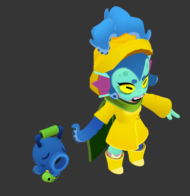 WIP on Willow's skin ! Textures are done ! Only rig/skin and posing left ! 🐙💪

#BrawlStars #brawlstarsfanart #brawlstarswillow
