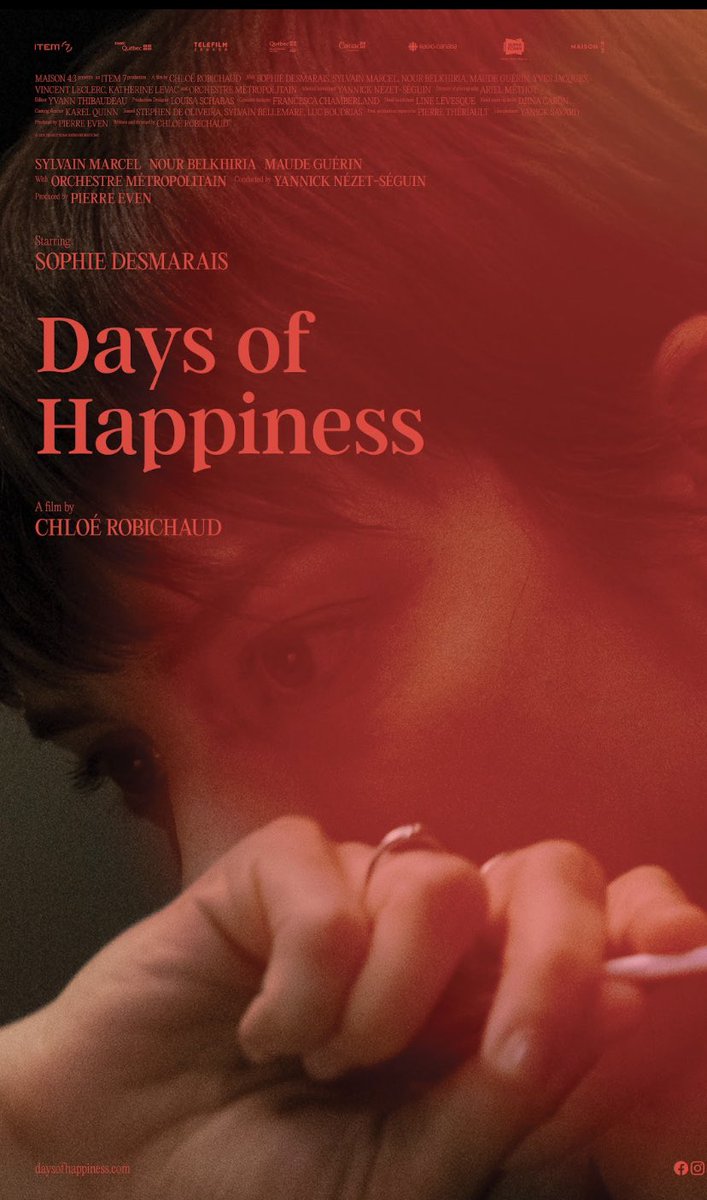 Our film at @TIFF_NET  Writer-director Chloé Robichaud #TIFF23.
#lesjoursheureux
World Premiere of DAYS OF HAPPINESS follows a young orchestra conductor bit.ly/44DiXxI
@la_SODEC @Telefilm_Canada @iciradiocanada #Canada #Montreal