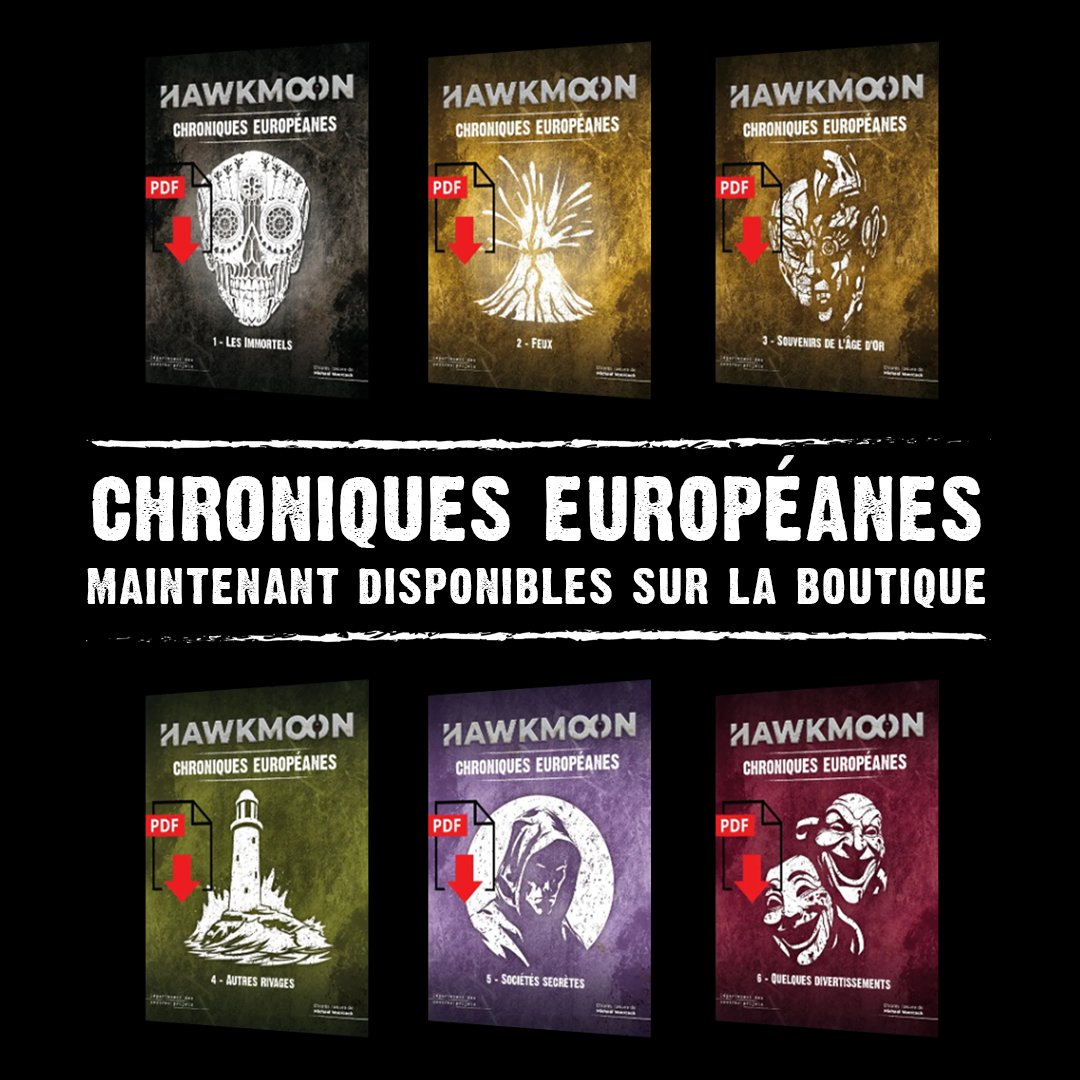 🚨 Avis à tous ceux qui n’auraient PAS participé à la campagne Ulule de #HawkmoonJDR !

Les Chroniques Européanes sont désormais dispo sur notre boutique en ligne. Chacun des 6 épisodes est disponible en PDF au prix unitaire de 3,50 €.
➡️ lc.cx/O9-zfP

Bons voyages !