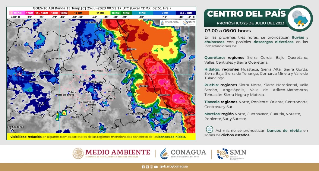 conagua_clima's tweet photo. El #Pronóstico de #Lluvias para el centro de #México, la #CDMX y el #EdoMéx en las próximas horas es el siguiente: https://t.co/UPiRrrm10R