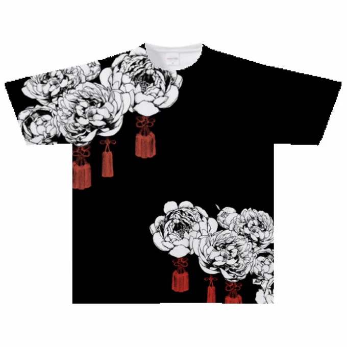 芍薬燈のドライTシャツをサンプル出しました。快適そう。 でもベタが不安なので上手く仕上がったら良いなあと思ってます。