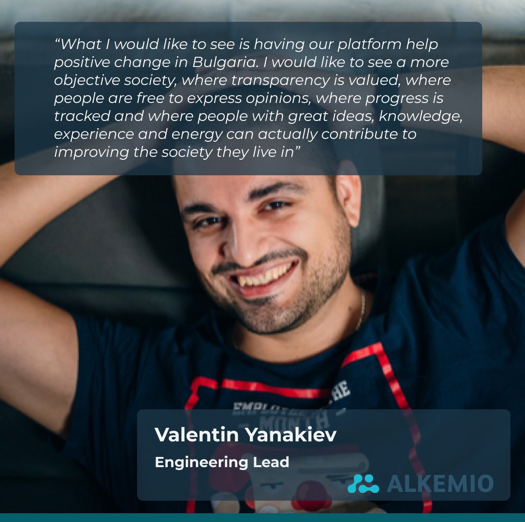 Meet Valentin, our Engineering Lead 🎉 At Alkemio, Valentin spends most of his time coordinating all the development and operations activities. 👨‍💻 What would Valentin like to see in the future of Alkemio? Take a look at the picture!📸