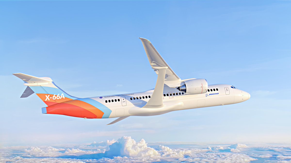 Boeing's tweet photo. We're forming a coalition to ensure learnings from our Sustainable Flight Demonstrator partnership with @NASA and the experimental X-66A help advance sustainability.

The coalition includes @AlaskaAir @AmericanAir @Delta @SouthwestAir and @United.

More: https://t.co/VErdJPtQWY https://t.co/b4D0rWnbkp