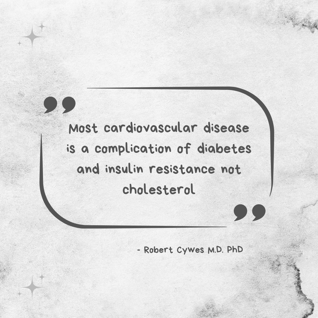 Unveiling the truth: Cardiovascular disease often stems from diabetes and insulin resistance, not solely from cholesterol. Let's prioritize comprehensive health strategies and raise awareness for the root causes.