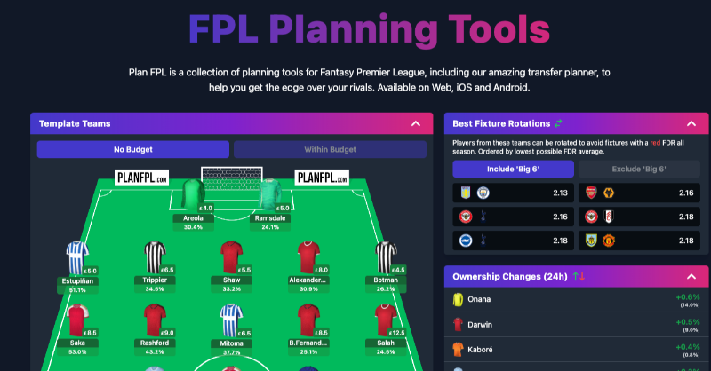 FFScout's tweet photo. π¨ FFSCOUT βοΈ PLAN FPL
π― Get your GW1 team rated and optimised for FREE with @plan_fpl using @ffscout's prediction data.
π FFS Premium Members can link their accounts to @plan_fpl to unlock full-season prediction data, lineup optimisations and more!