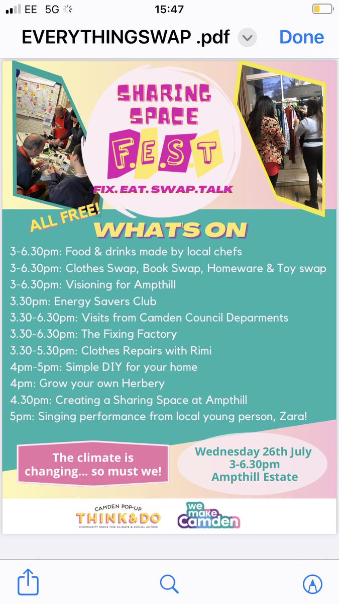 It’s F.E.S.T time at Ampthill Estate tomorrow Camden’ers. Look at all the fun climate action stuff we have going on…@CamdenCouncil #WeMakeCamden